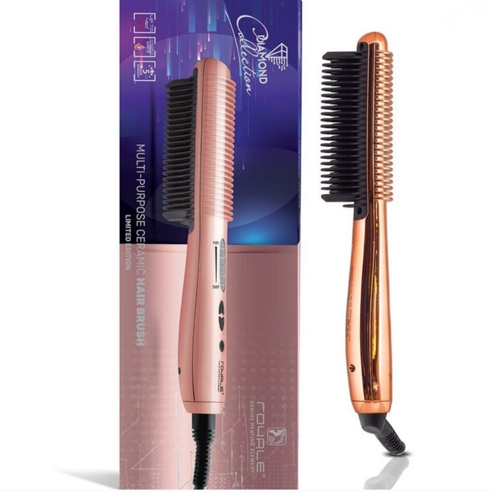 ROYALE Diamond Collection Rose Gold Hair Brush